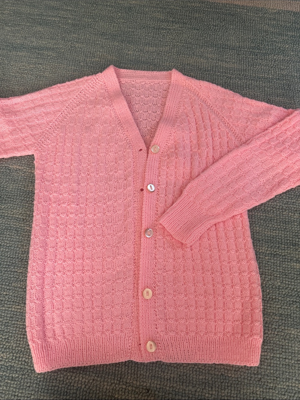 Pink Button-Front Women's Knit Cardigan Sweater